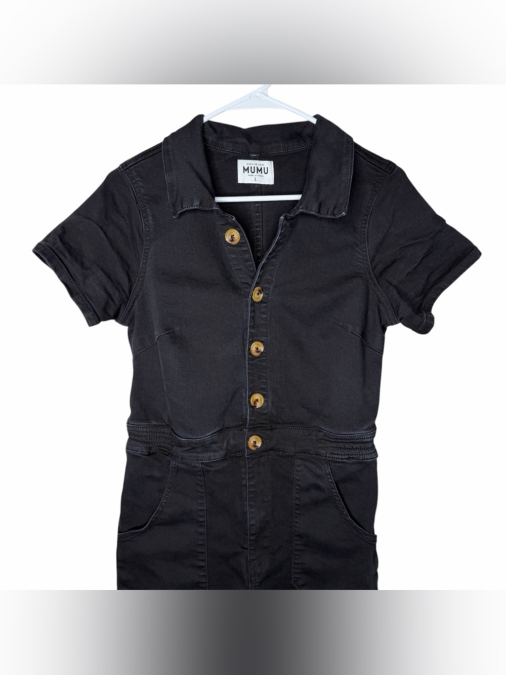 Show Me Your Mumu Black Emery Jumpsuit in Pitch Black Size Large Straight Leg - Picture 6 of 12